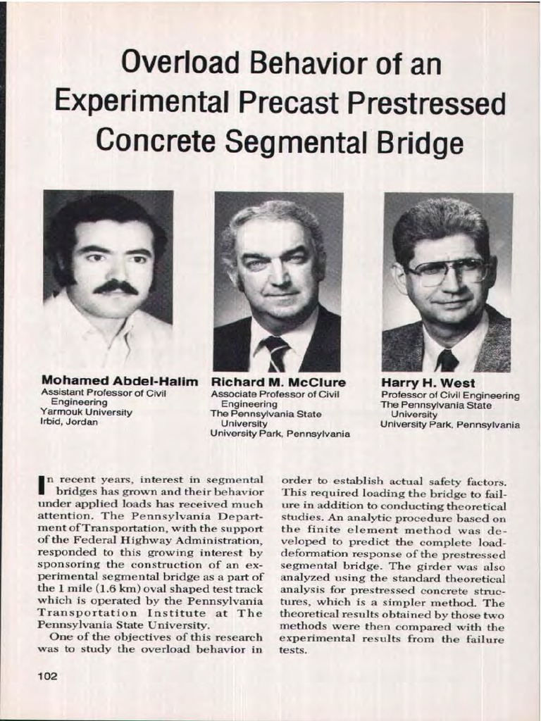 Overload Behavior of An Experimental Precast Prestressed Concrete ...