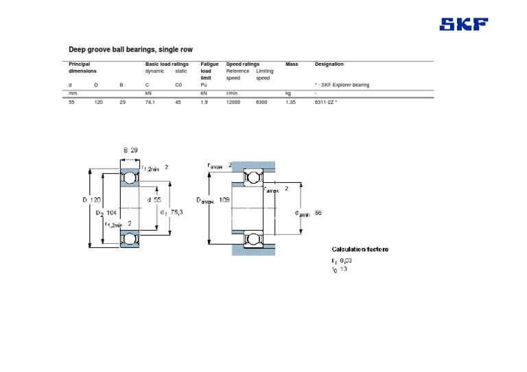 Deep Groove Ball Bearing Specs | PDF