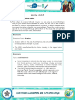 Learning Activity 4 Evidence: My Presentation Outline A. Find A Topic of Personal Interest. Imagine You Are Going To Present That Topic