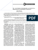 Codul Administrativ - Factor de Consolidare A Accesului La Justiția Administrativă În Republica Moldova