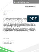 Carta de Renuncia Voluntaria