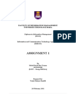 Assignment 1: Faculty of Information Management Universiti Teknologi Mara