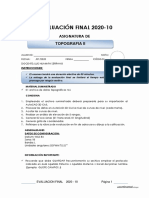 Evaluación final de Topografía II en AutoCAD 3D Civil