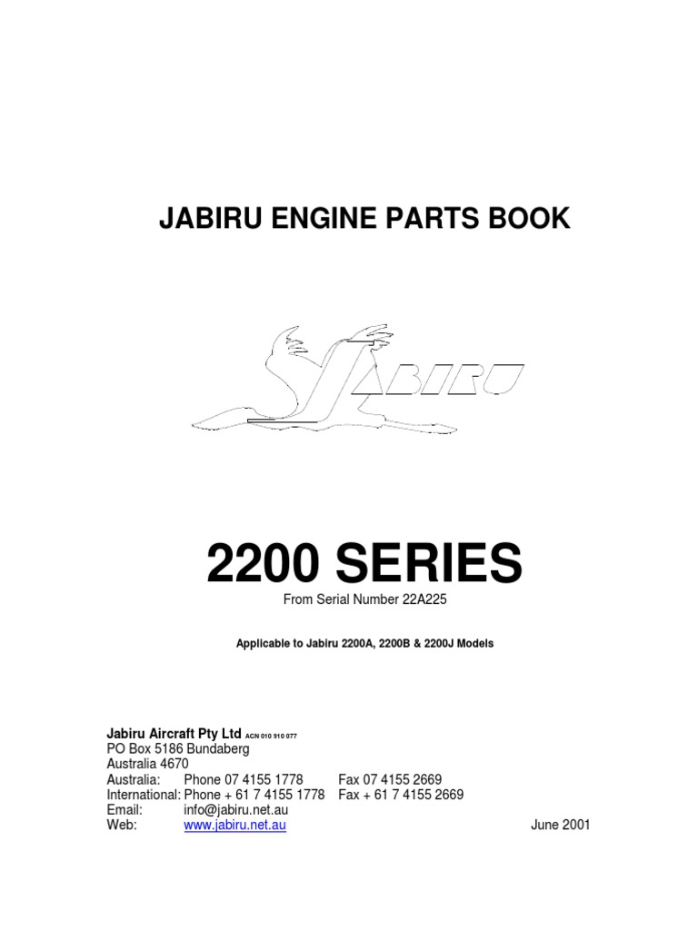 2200 SERIES Jabiru Engine Parts Book PDF Distributor Screw