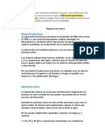 Tarea Reporte de Lectura y Esquema de Relación Sobre Tipos de Educación y Etapas Del Desarrollo Humano