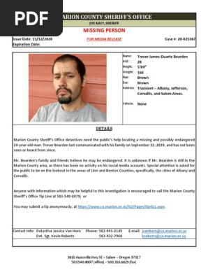 Missing Person Bulletin Bearden