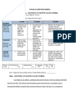 Getting to Know Each Other Rubric