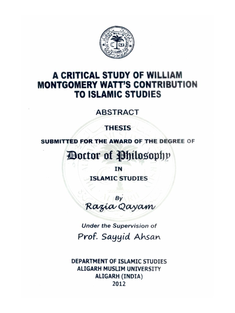 A Critical Study Of William Montgomery Watt S Contribution To Islamic Studies Orientalism Orientalism Book