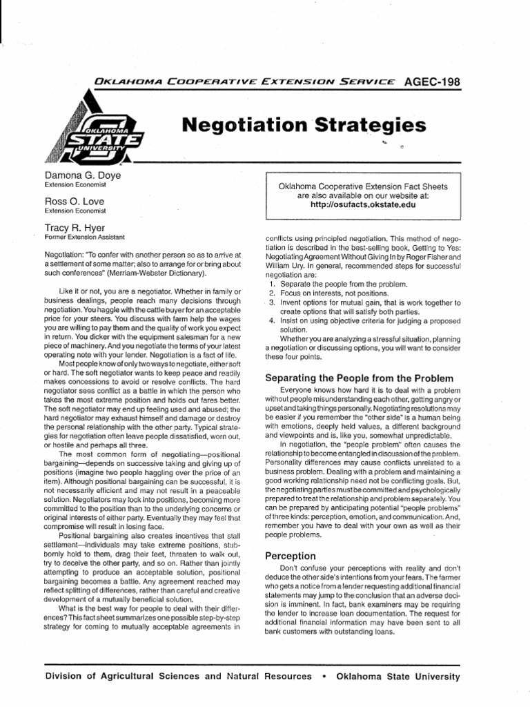 Principles of Effective Negotiation | PDF | Negotiation | Brainstorming