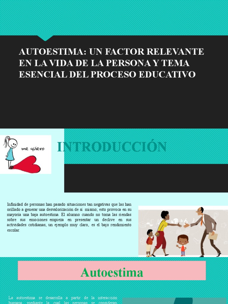 Autoestima Un Factor Relevante en La Vida de La Persona y Tema Esencial ...