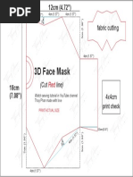 3D 1 M Size Face Mask Pattern Free PDF