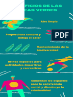 Beneficios de Las Áreas Verdes Ilustrativo Con Fondo Verde Turquesa Infografía PDF