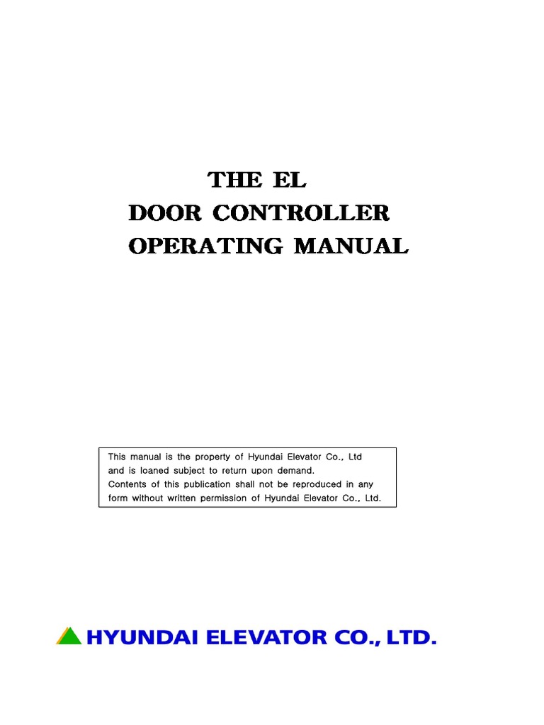 The El Door Controller Operating Manual Pdf Pdf Power Supply