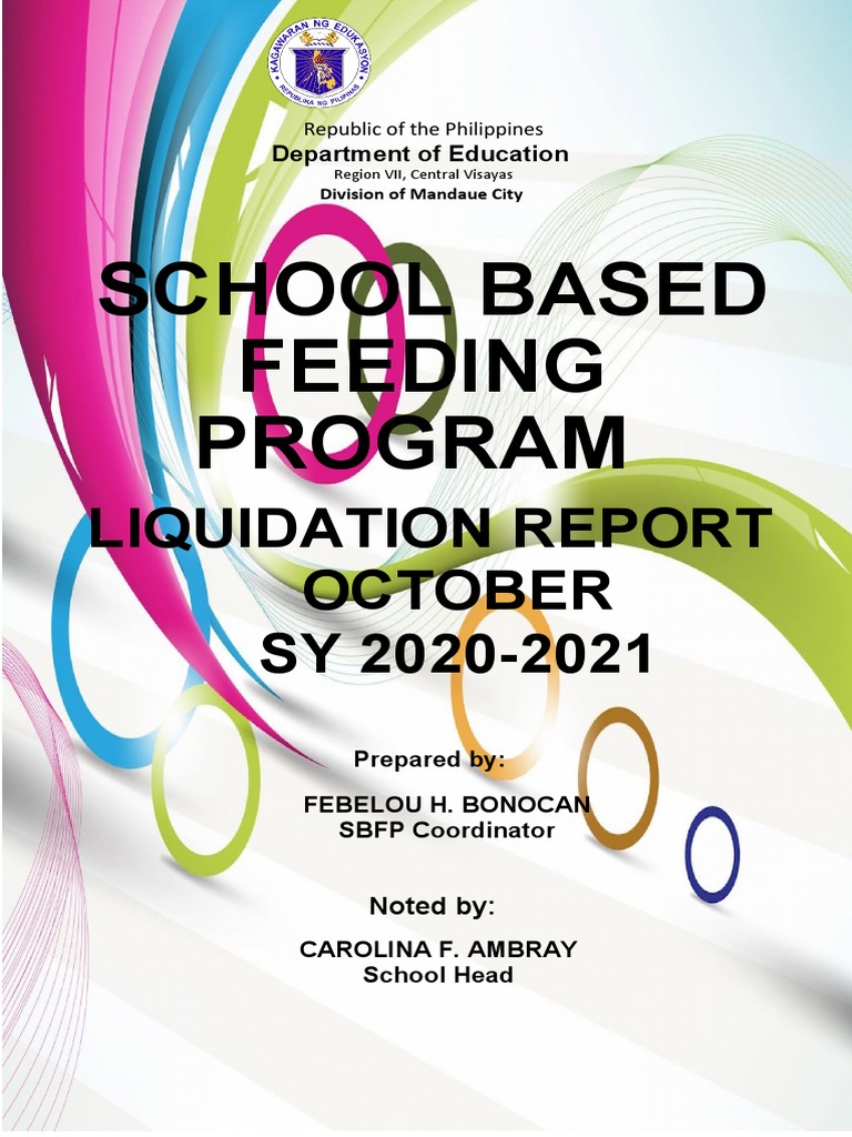 School Based Feeding Program: Liquidation Report October SY 2020-2021 ...