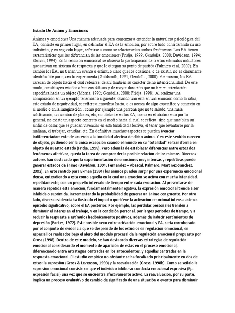 Estado de Animo y Emociones | PDF | Las emociones | Memoria