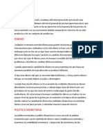 Dinero, Inflacion y Politica Monetaria