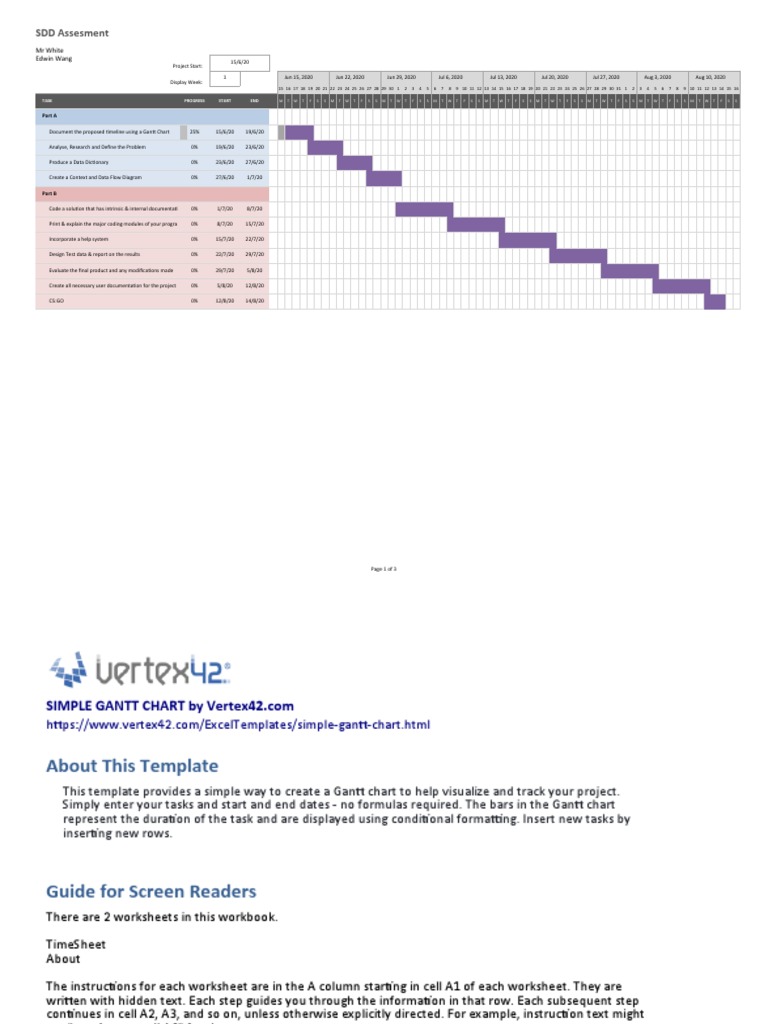 Simple Gantt Chart1 Pdf