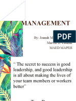 Management: By: Joanah Marie R. Bolido Marvin D. Catalan Maed Mapeh