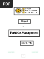 Download Project Report on Portfolio Management MGT--727 by Amrendra Singh SN48407540 doc pdf