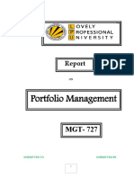 Project Report On Portfolio Management (MGT - 727)