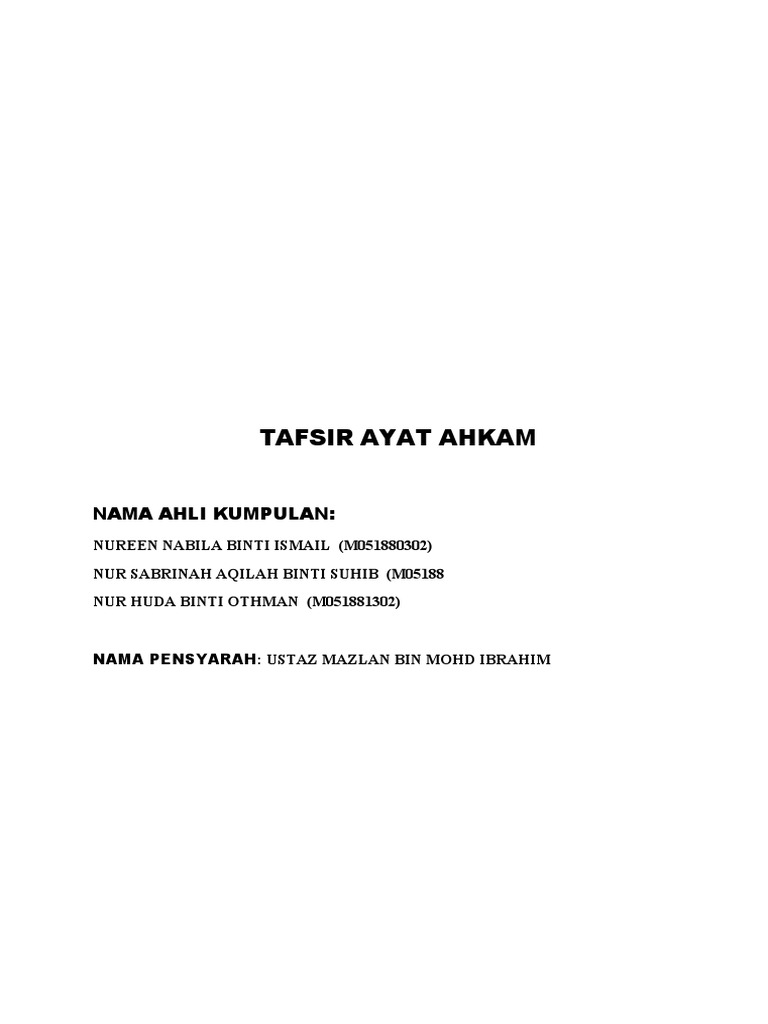 Assigment Tafsir Group 1 Pdf