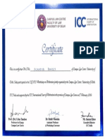 Arbitration Certificate