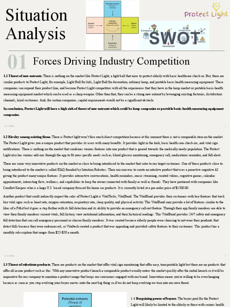 Situation Analysis Forces Driving Industry Competition PDF Fitbit
