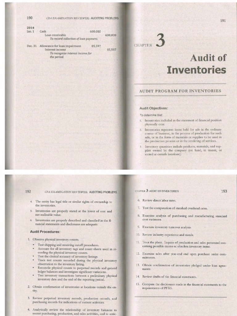 Auditing Problems Gerardo Roque (Inventories) | PDF