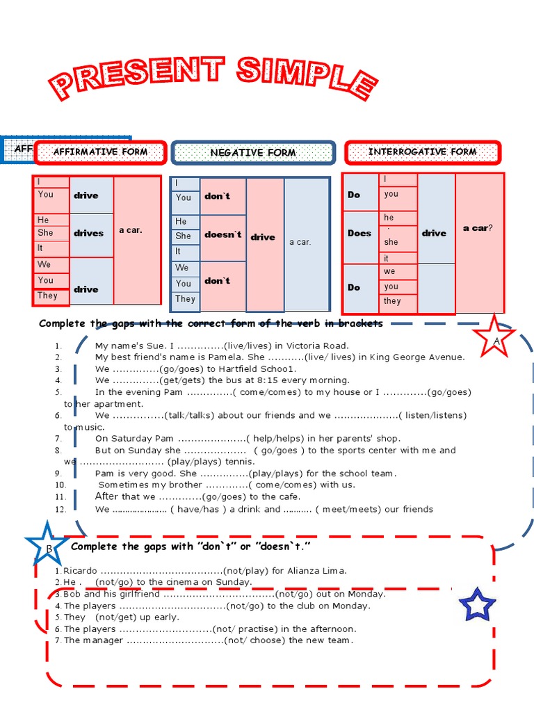 Simple Present Verb Exercises | PDF