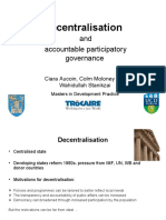 Decentralisation: and Accountable Participatory Governance