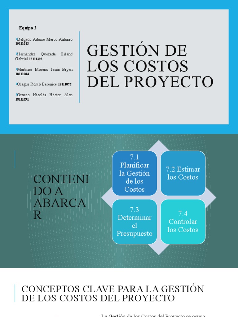 Gestión de Costos en Proyectos | PDF | Presupuesto | Economias