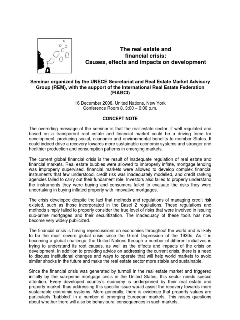 Real Estate Crisis: Causes and Solutions | PDF | Financial Crisis Of ...
