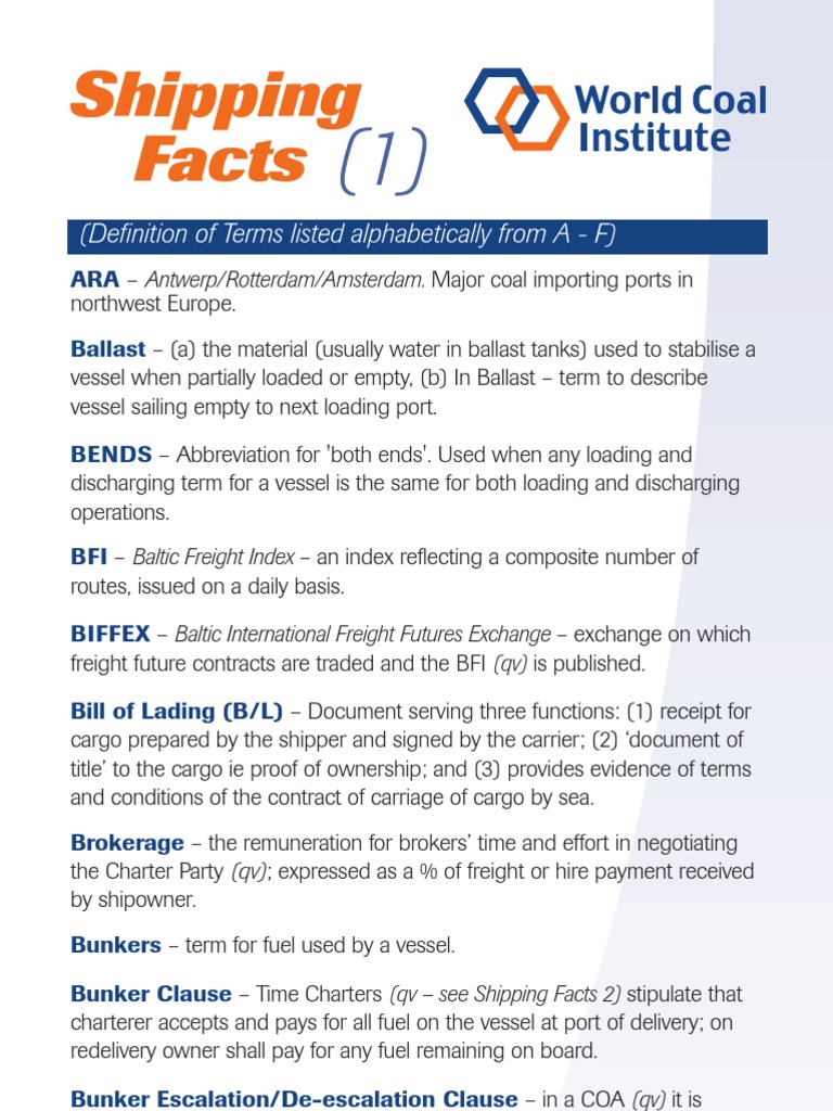Shipping Terms A-F Explained | PDF | Cargo | Water Transport