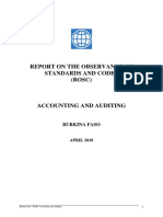 Report On The Observance of Standards and Codes (ROSC) : Burkina Faso