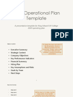 2020 Operational Plan Template for King Edward VII College