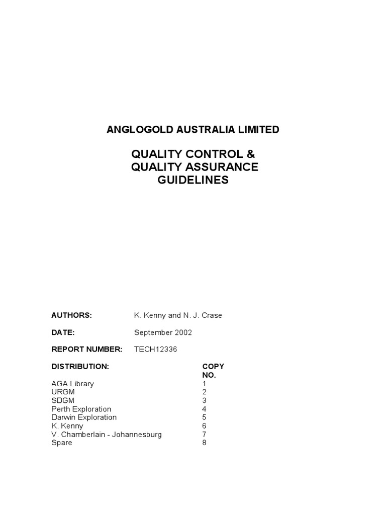 AQC Guideline | PDF | Metallurgical Assay | Quality Assurance