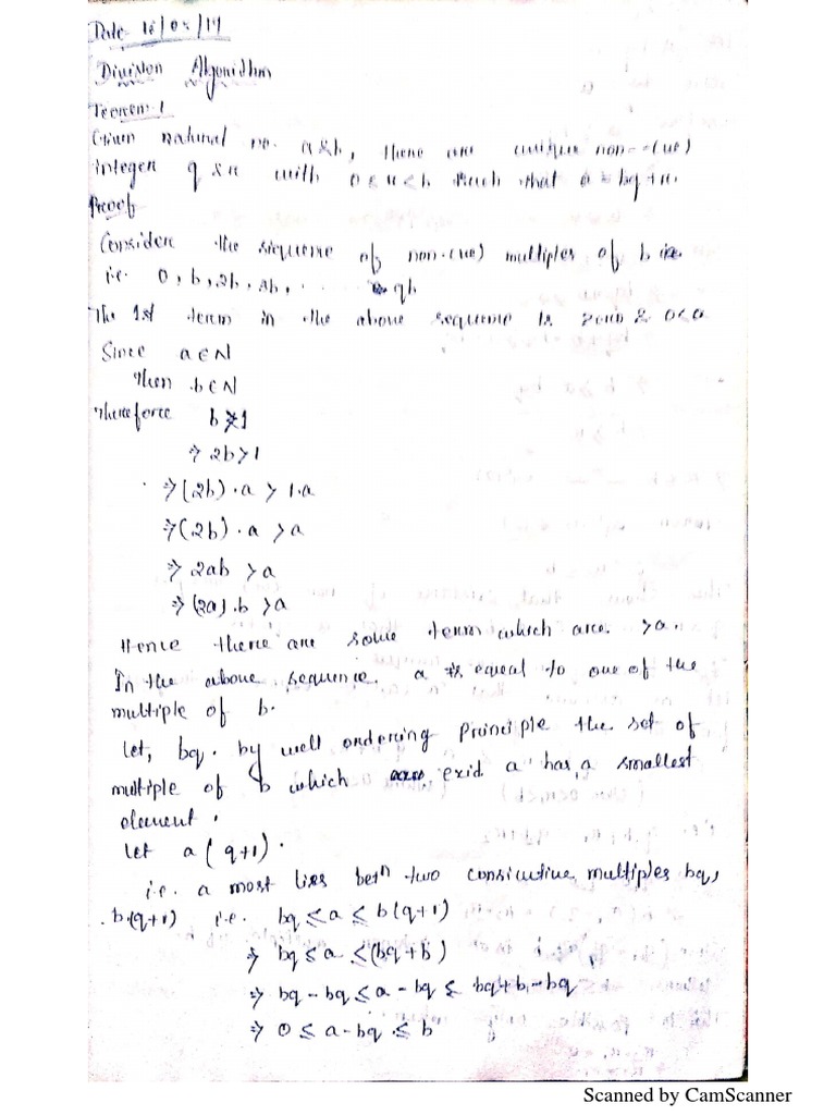 Division Algorithm | PDF