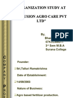 Organization Study at "Fusion Agro Care PVT LTD"