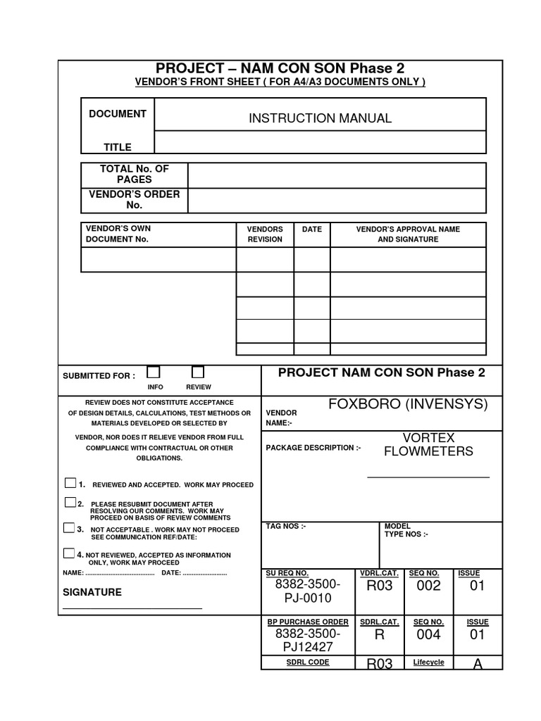 Nam Con Son Phase 2 Vendor Manual | PDF | Computing | Business