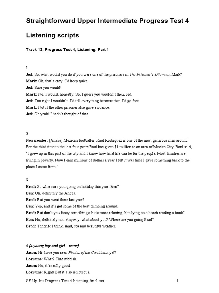 Progress Test 4 Listening | PDF