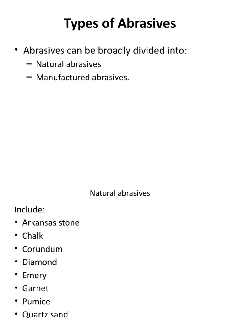 Types of Abrasives Abrasives Can Be Broadly Divided Into PDF Abrasive Aluminium Oxide