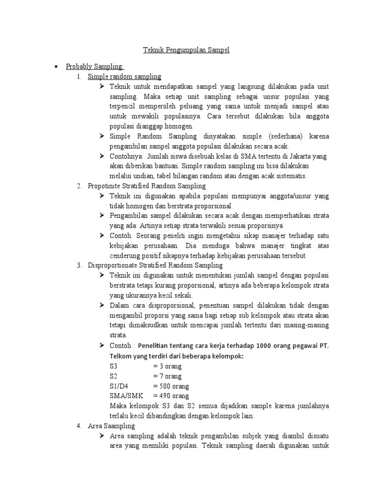 Teknik Pengumpulan Sampel Penelitian | PDF