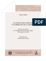 La Lengua Del Derecho y El Derecho de La Lengua - Diego Valadés TT