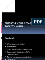 Business Communication in Today'S World