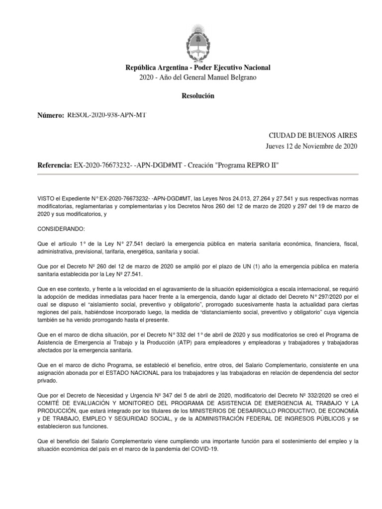 Programa REPRO II: Subsidios Salariales | PDF | Pequeñas y medianas ...