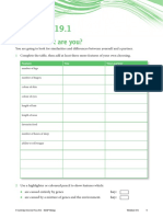 Worksheet 19.1: How Different Are You?