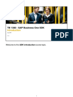 TB 1300 - SAP Business One SDK: Welcome To The SDK Introduction Course Topic