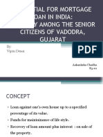 Potential For Mortgage Loan in India: A Survey Among The Senior Citizens of Vadodra, Gujarat