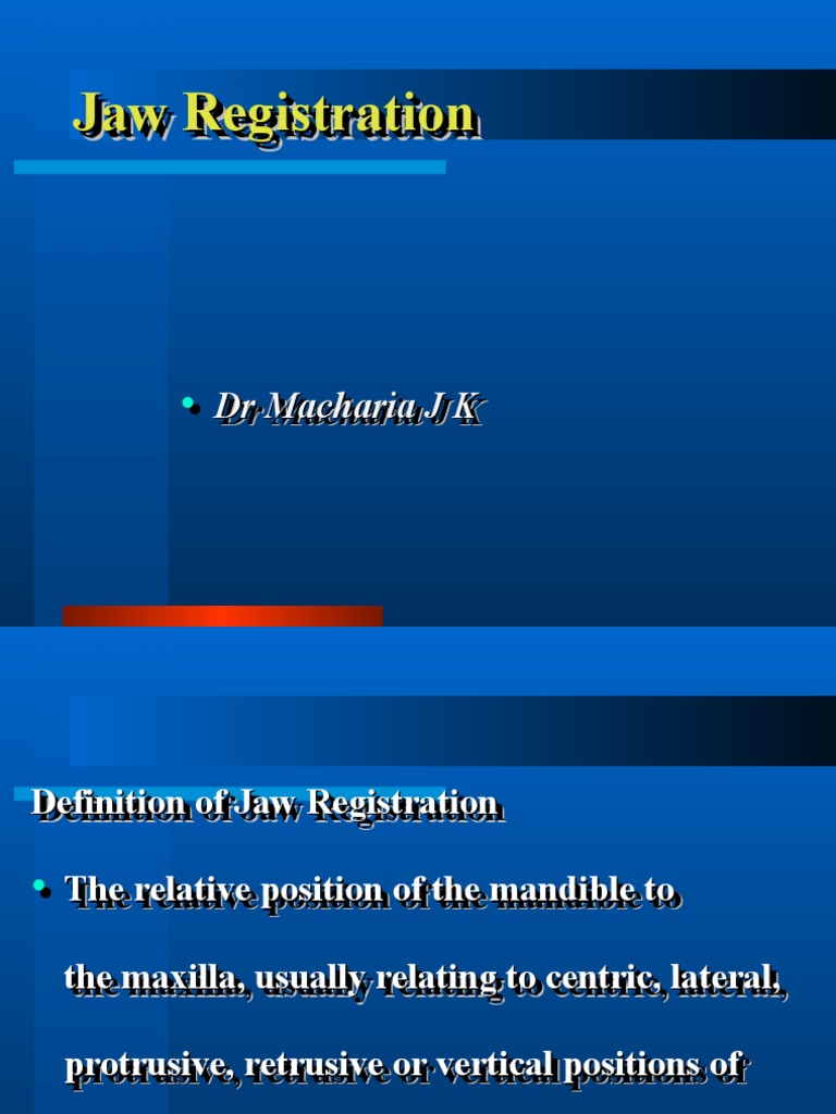 Jaw Registration Jaw Registration PDF Dentures Human Head And Neck