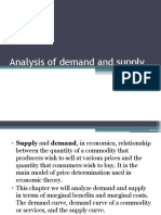 Analysis of Demand and Supply